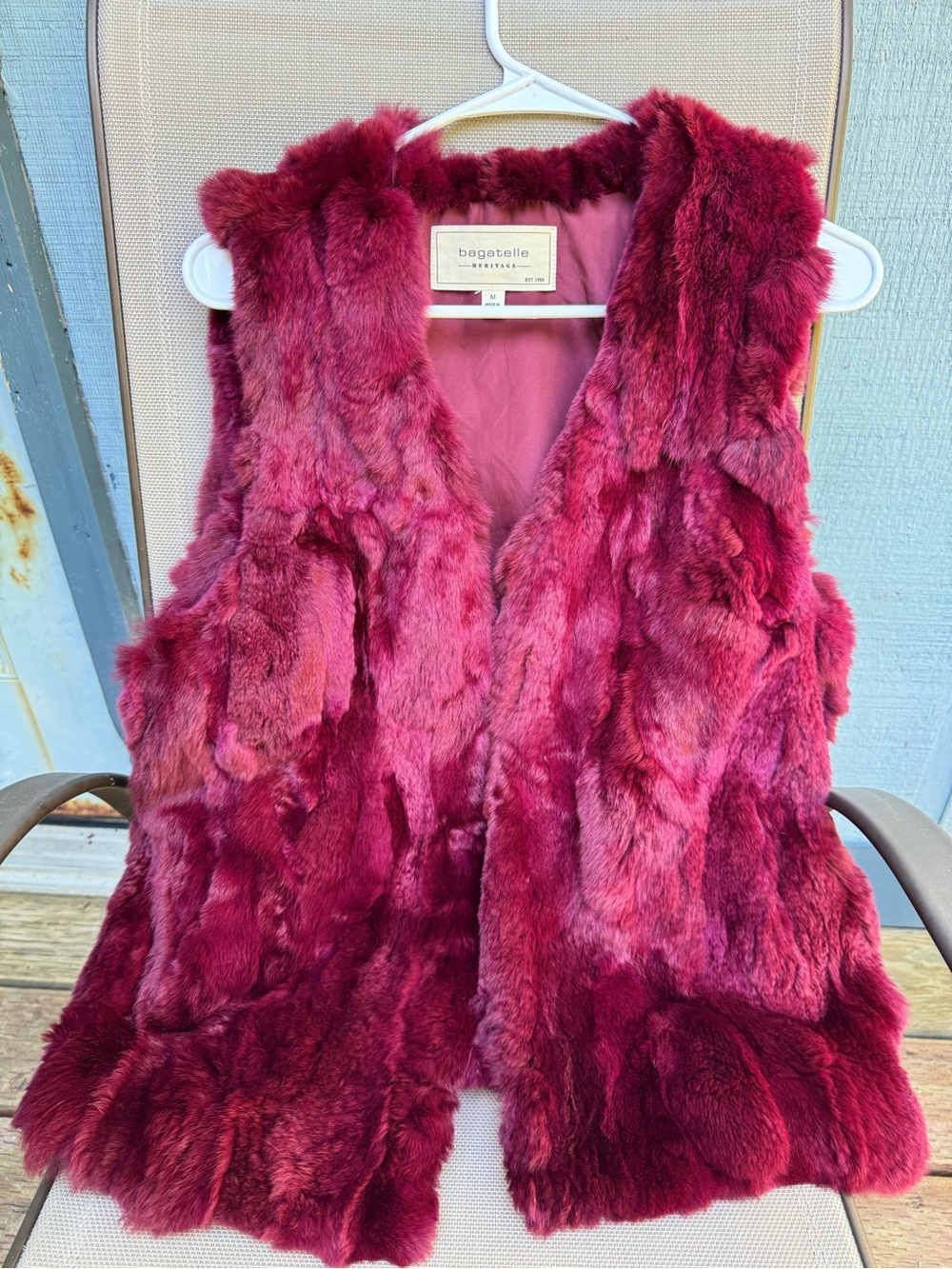 bagatelle Deep Berry rabbit Fur  Vest